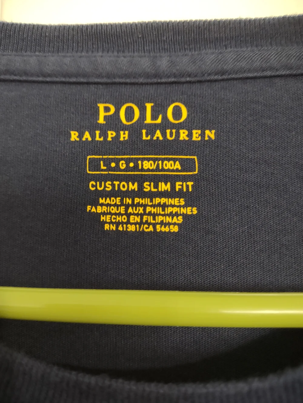 Polo Ralph Lauren Navy Long Sleeve Shirt Spellout With USA Sleeve Patch